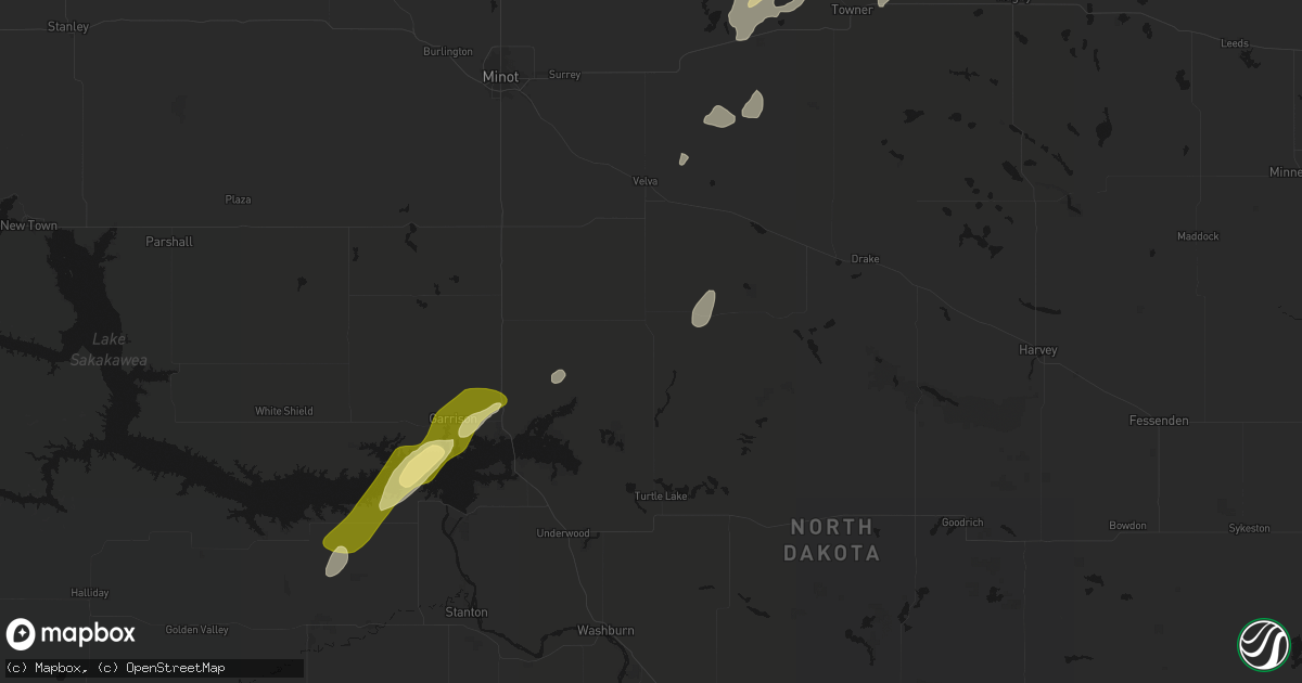 Hail map in Ruso, ND on September 6, 2026