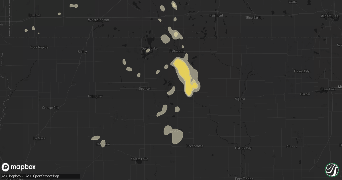 Hail map in Ruthven, IA on September 6, 2026