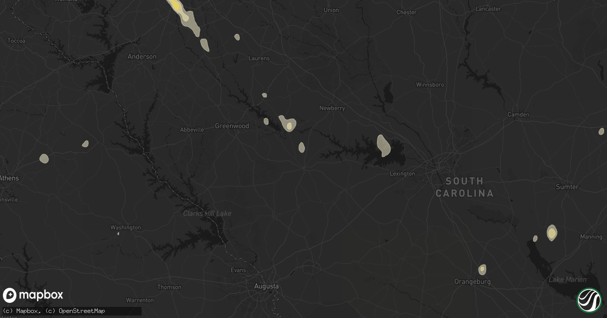 Hail map in Saluda, SC on September 6, 2026