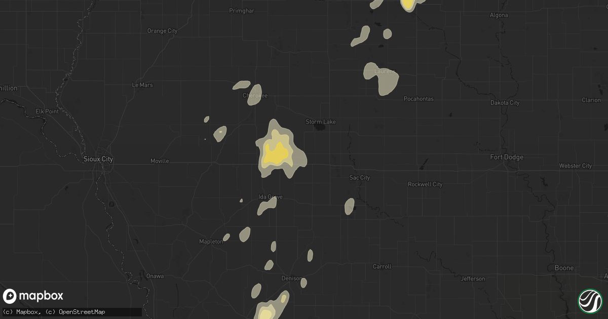 Hail map in Schaller, IA on September 6, 2026