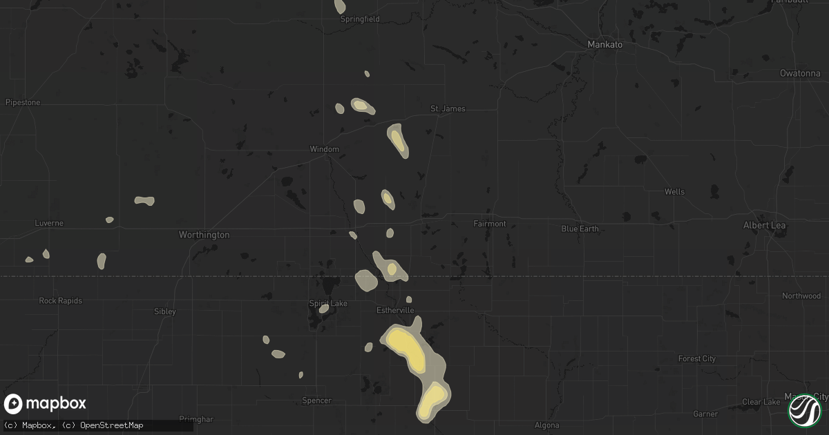 Hail map in Sherburn, MN on September 6, 2026