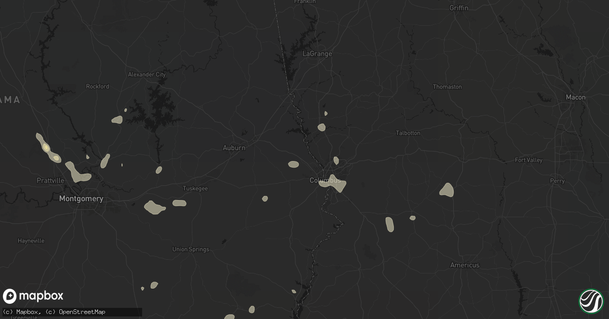 Hail map in Smiths Station, AL on September 6, 2026