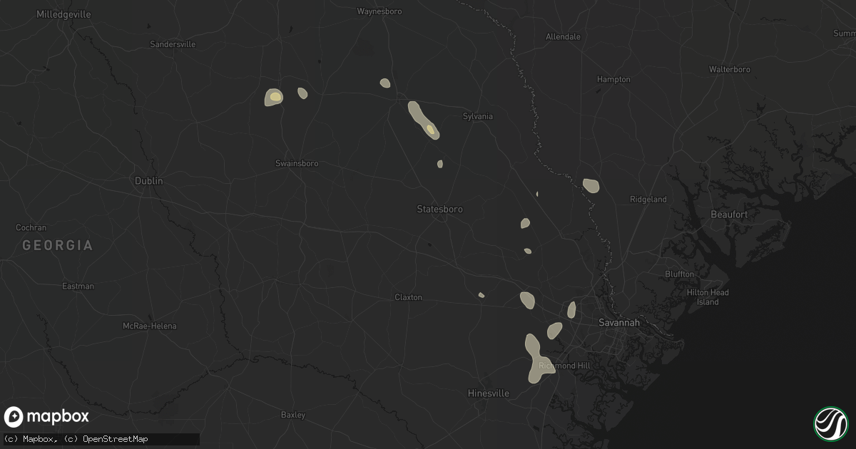 Hail map in Statesboro, GA on September 6, 2026