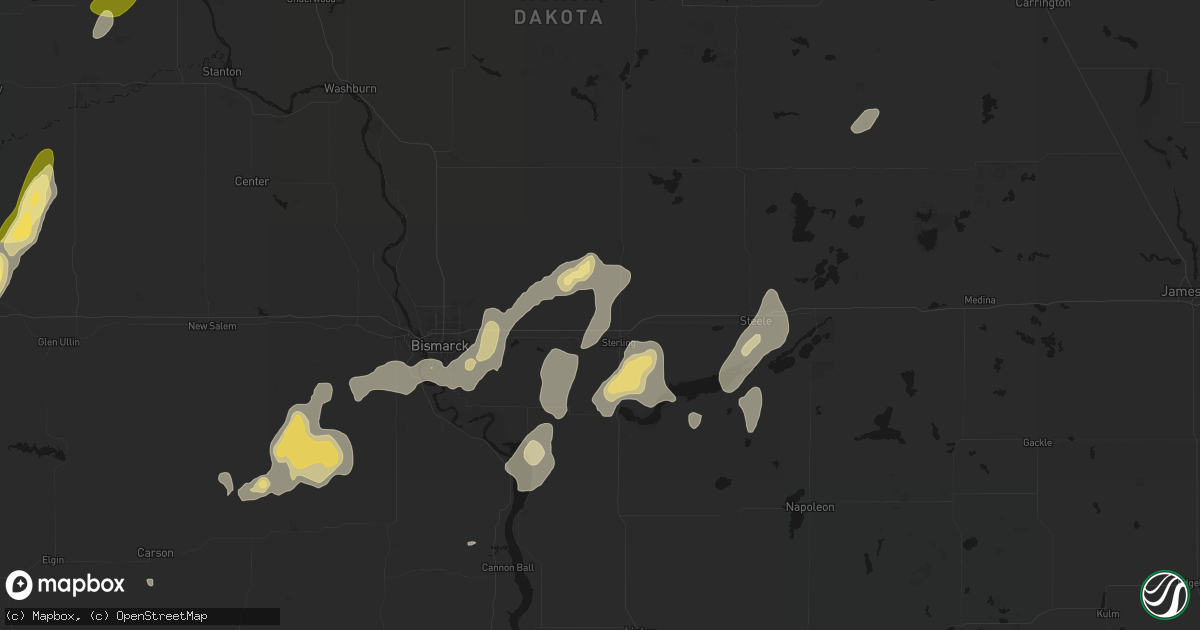 Hail map in Sterling, ND on September 6, 2026
