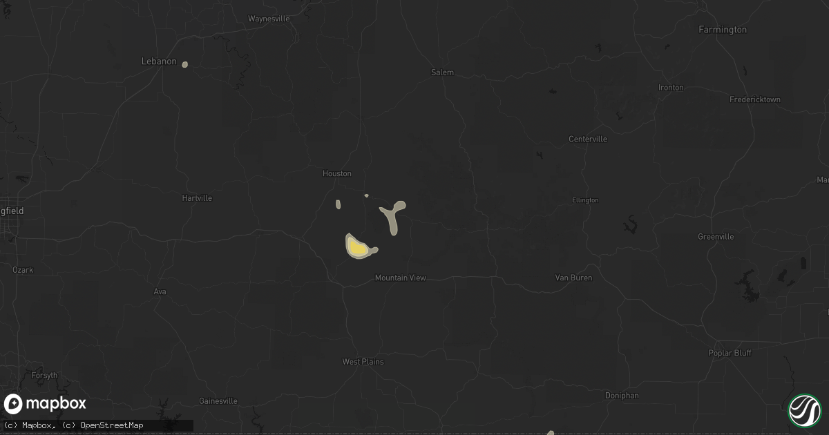 Hail map in Summersville, MO on September 6, 2026