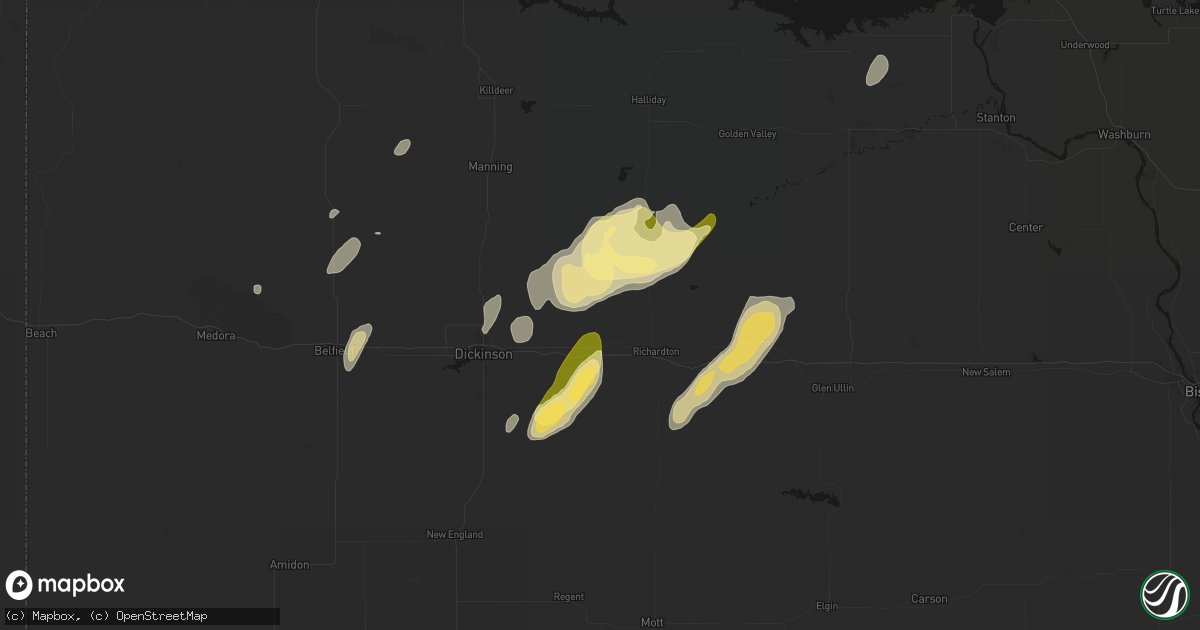 Hail map in Taylor, ND on September 6, 2026
