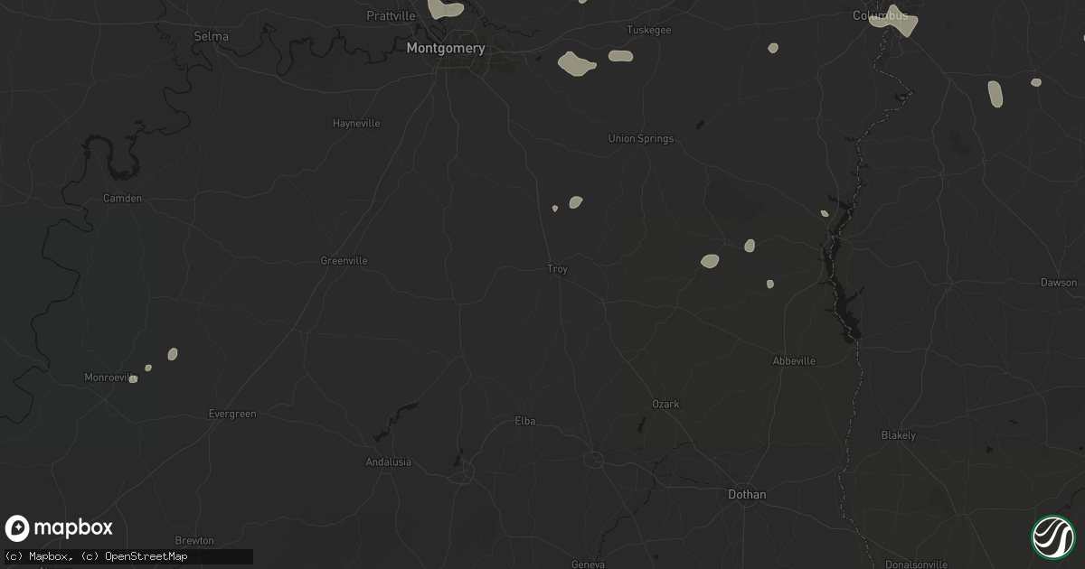 Hail map in Troy, AL on September 6, 2026