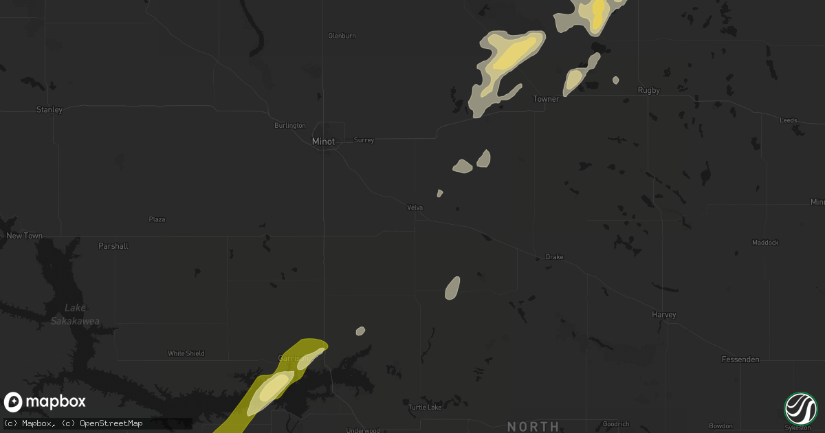 Hail map in Velva, ND on September 6, 2026