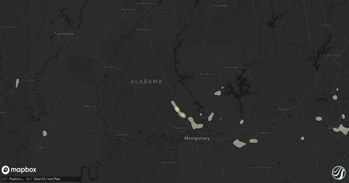 Hail map in Verbena, AL on September 6, 2026