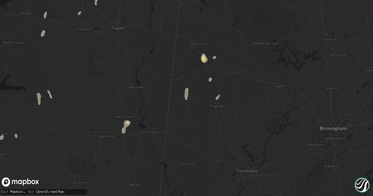 Hail map in Vernon, AL on September 6, 2026