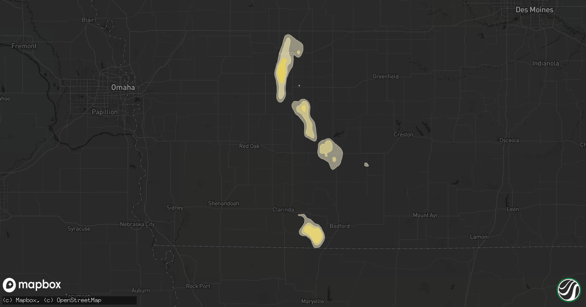 Hail map in Villisca, IA on September 6, 2026