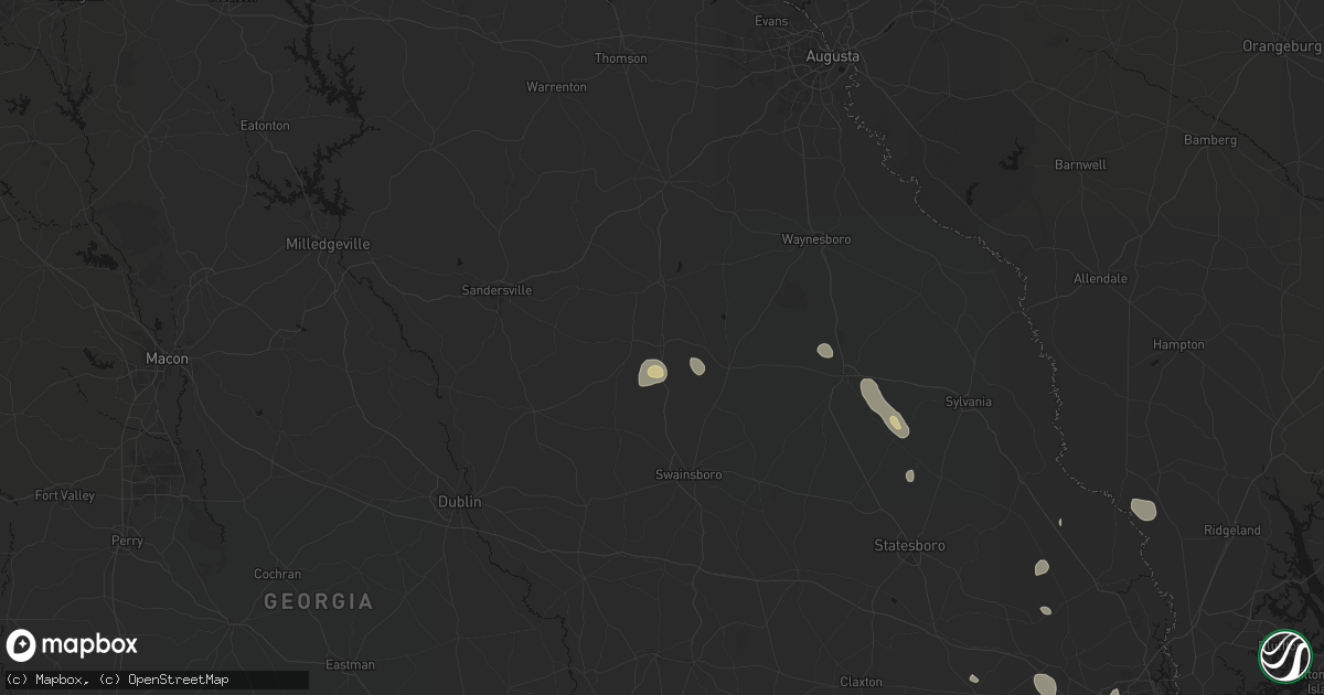 Hail map in Wadley, GA on September 6, 2026