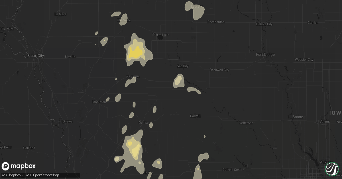 Hail map in Wall Lake, IA on September 6, 2026