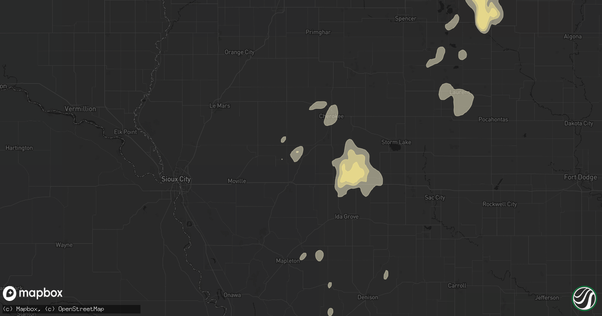 Hail map in Washta, IA on September 6, 2026