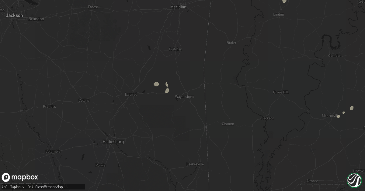 Hail map in Waynesboro, MS on September 6, 2026