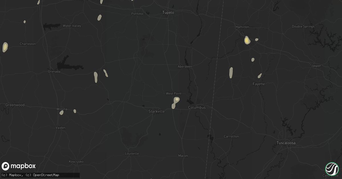 Hail map in West Point, MS on September 6, 2026