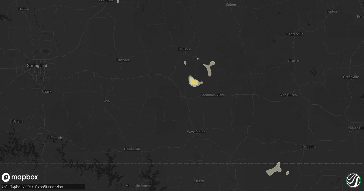 Hail map in Willow Springs, MO on September 6, 2026
