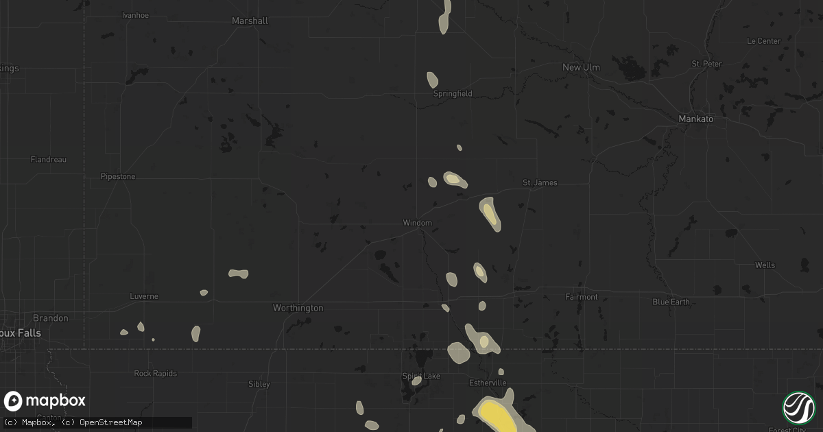 Hail map in Windom, MN on September 6, 2026