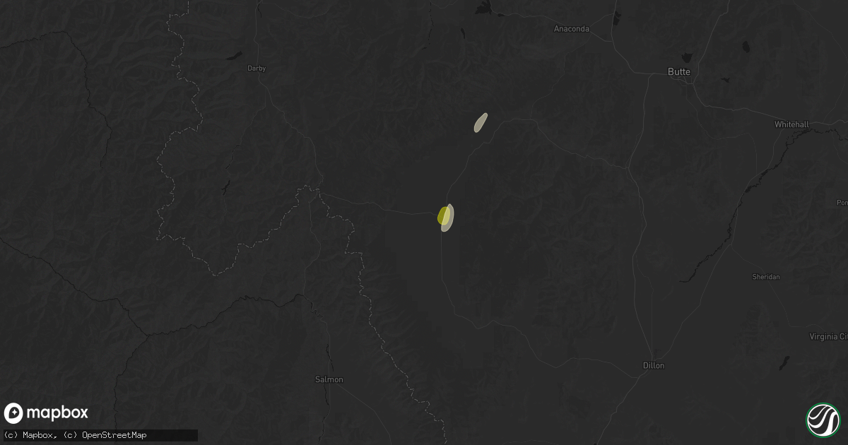 Hail map in Wisdom, MT on September 6, 2026
