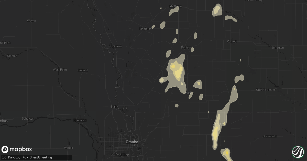Hail map in Woodbine, IA on September 6, 2026