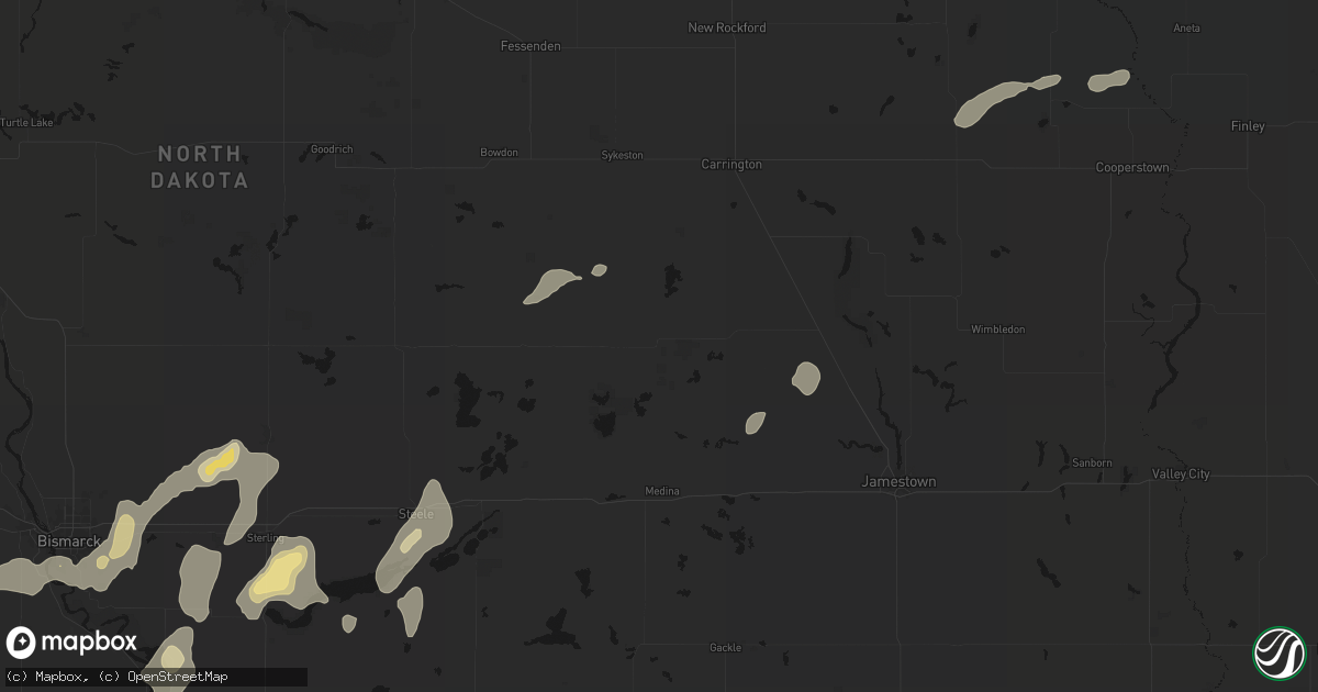 Hail map in Woodworth, ND on September 6, 2026