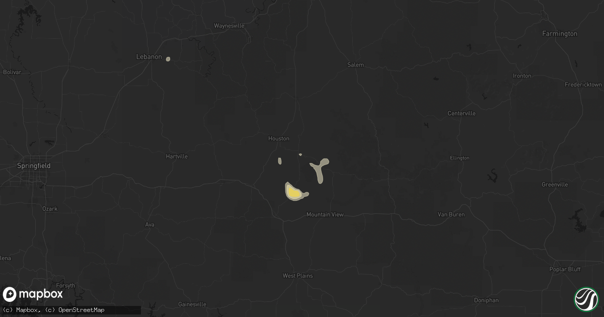 Hail map in Yukon, MO on September 6, 2026