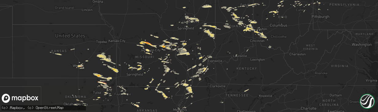 Hail map in Arkansas on September 7, 2012