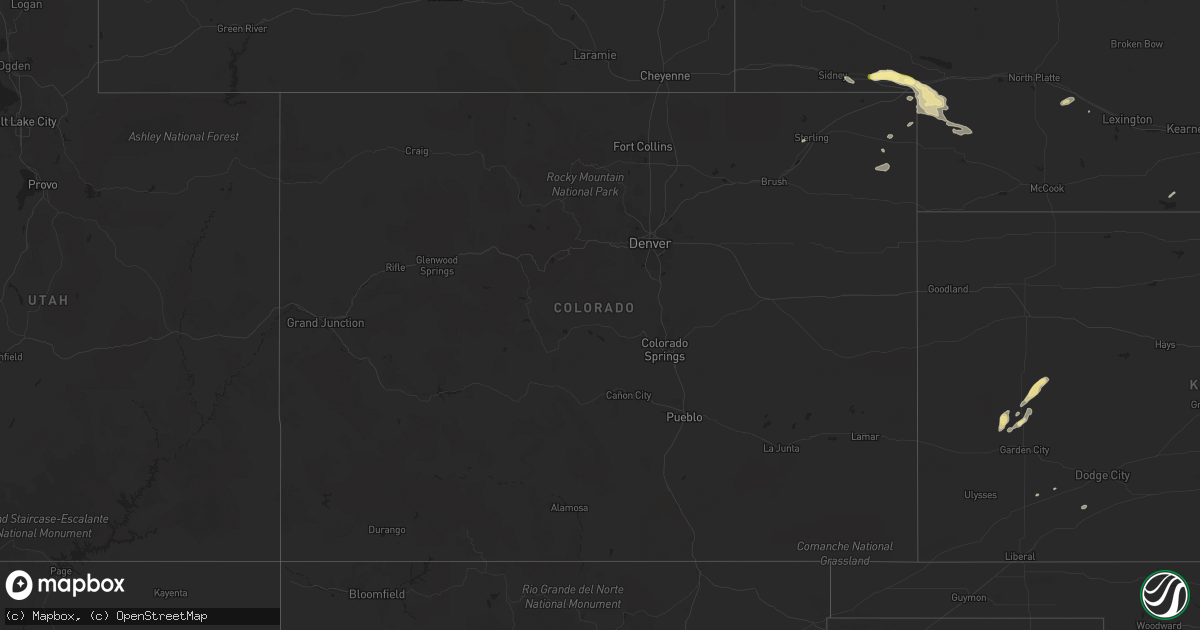 Hail map in Colorado on September 7, 2015