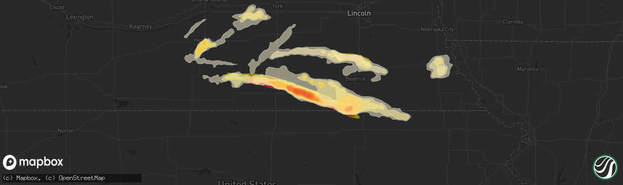 Hail map in Fairbury, NE on September 7, 2015