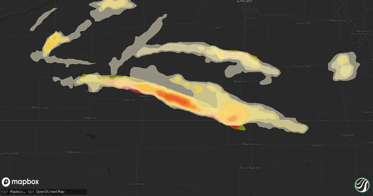 Hail map in Fairbury, NE on September 7, 2015