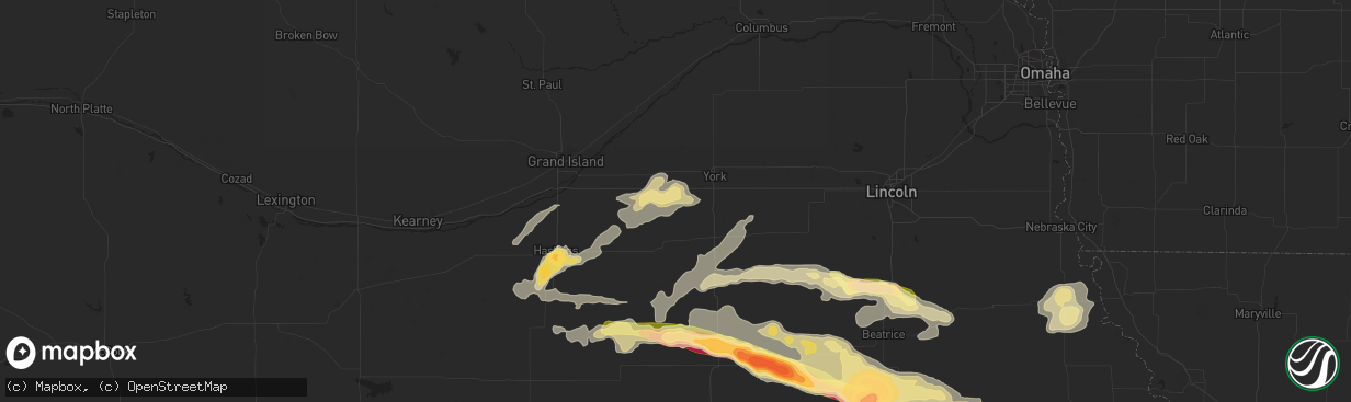 Hail map in Henderson, NE on September 7, 2015