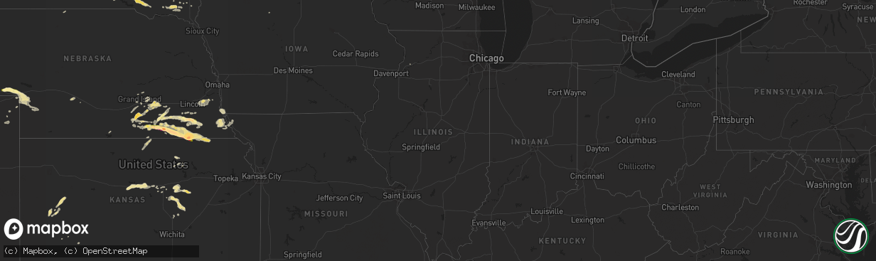 Hail map in Illinois on September 7, 2015