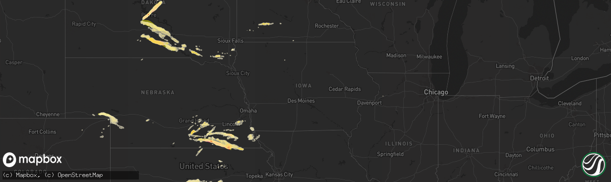 Hail map in Iowa on September 7, 2015