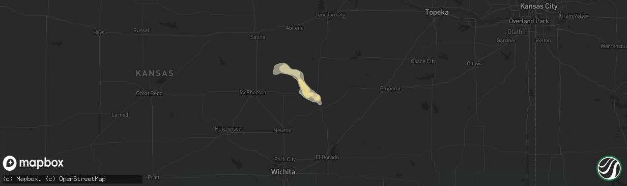 Hail map in Marion, KS on September 7, 2015