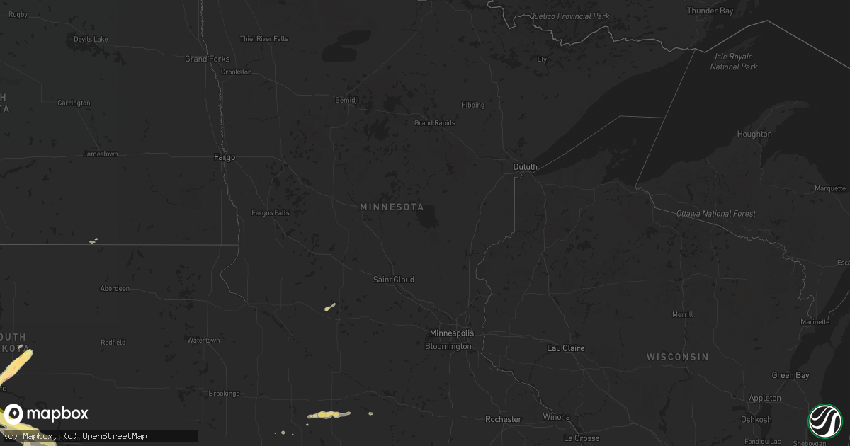 Hail map in Minnesota on September 7, 2015