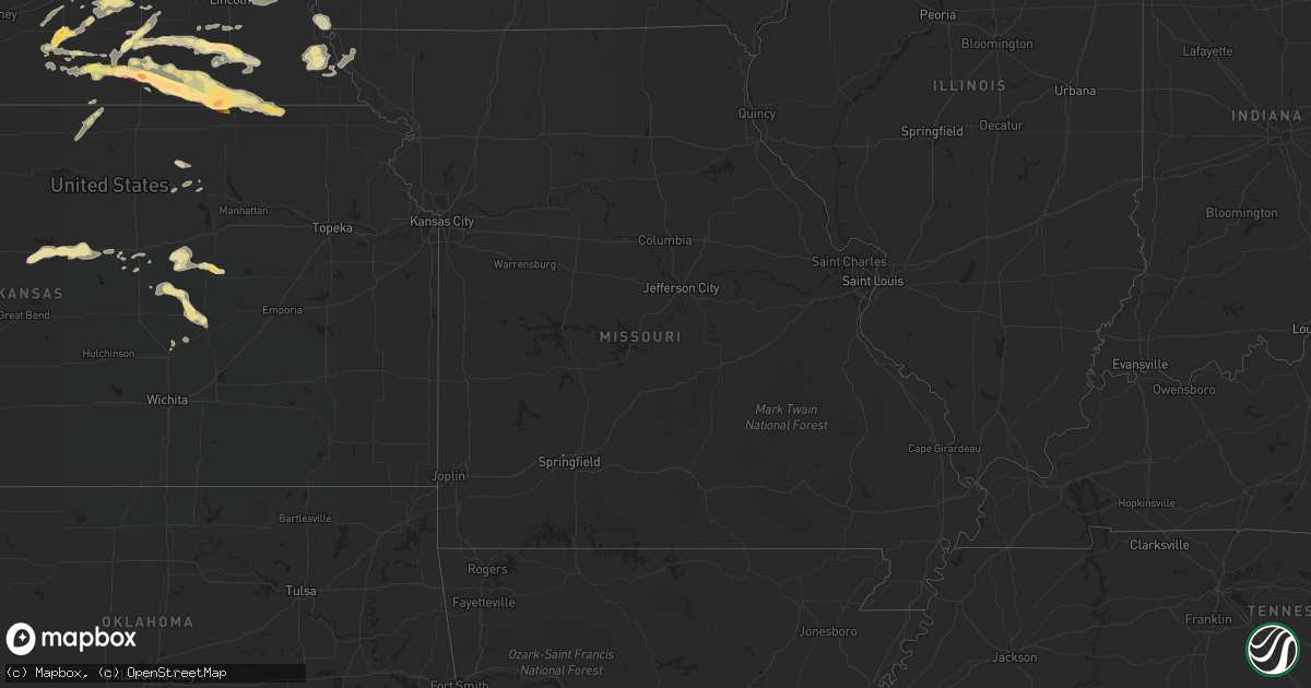 Hail map in Missouri on September 7, 2015