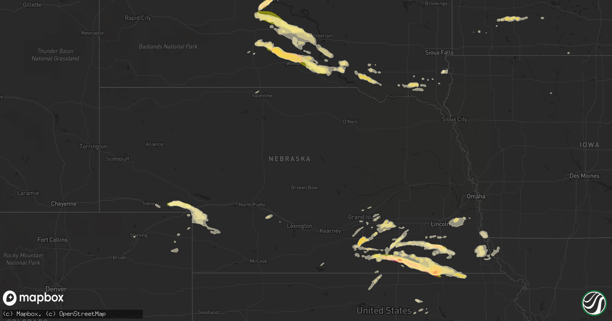 Hail map in Nebraska on September 7, 2015