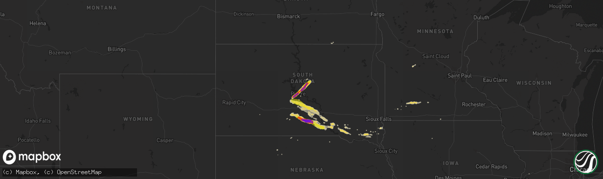 Hail map on September 7, 2015