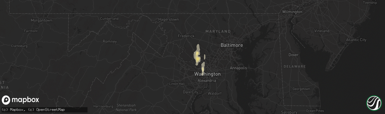 Hail map in Germantown, MD on September 7, 2016