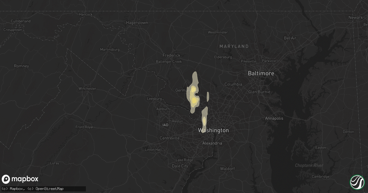 Hail map in Germantown, MD on September 7, 2016
