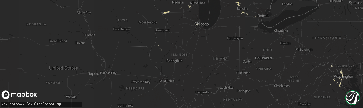 Hail map in Illinois on September 7, 2016