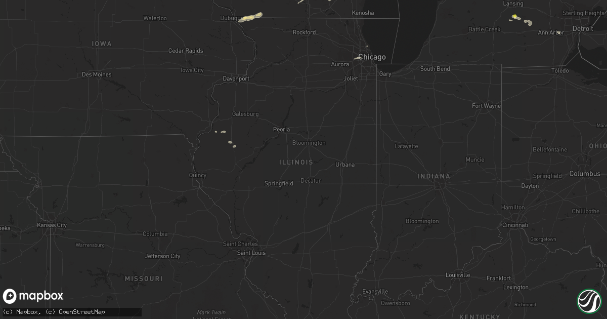 Hail map in Illinois on September 7, 2016