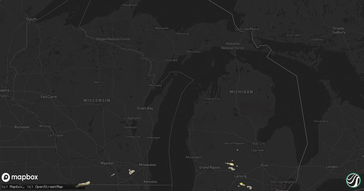 Hail map in Michigan on September 7, 2016
