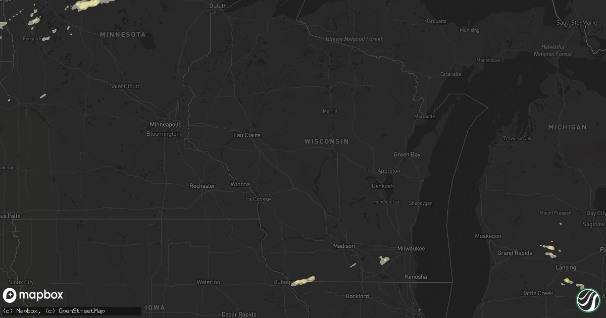 Hail map in Wisconsin on September 7, 2016