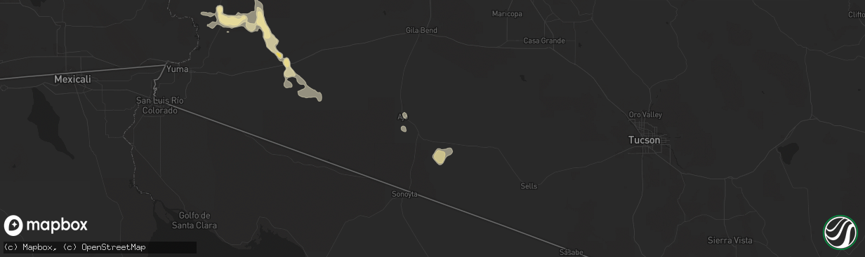 Hail map in Ajo, AZ on September 7, 2017