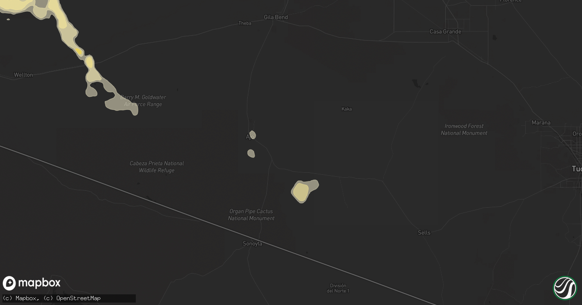 Hail map in Ajo, AZ on September 7, 2017