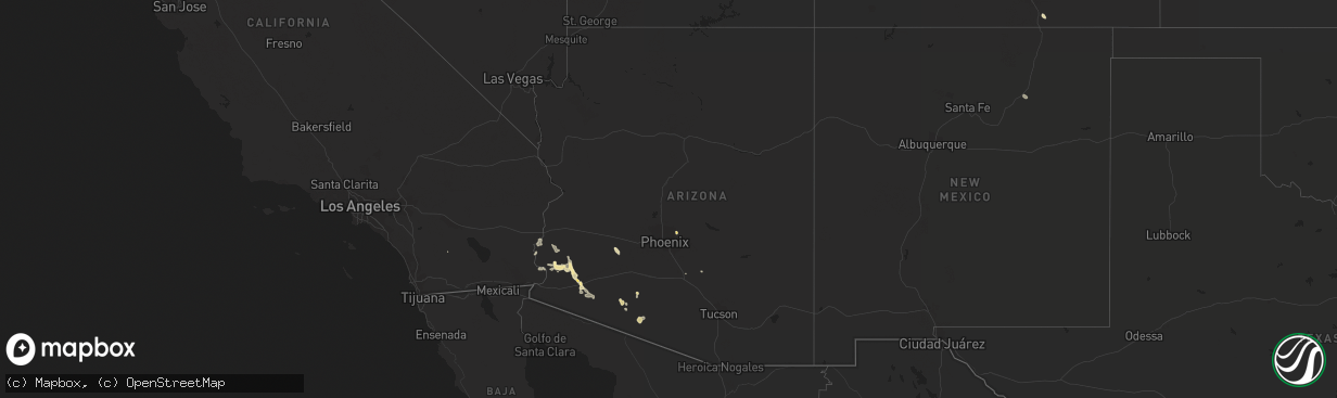 Hail map in Arizona on September 7, 2017