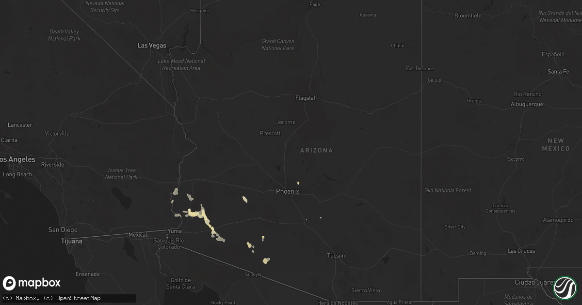 Hail map in Arizona on September 7, 2017