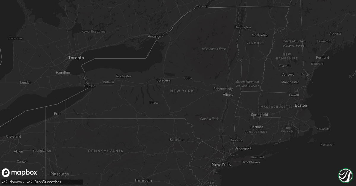 Hail map in New York on September 7, 2017