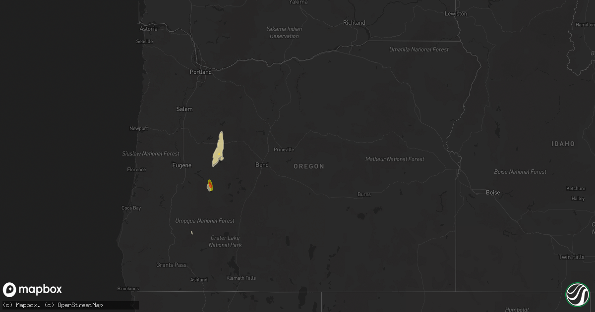 Hail map in Oregon on September 7, 2017